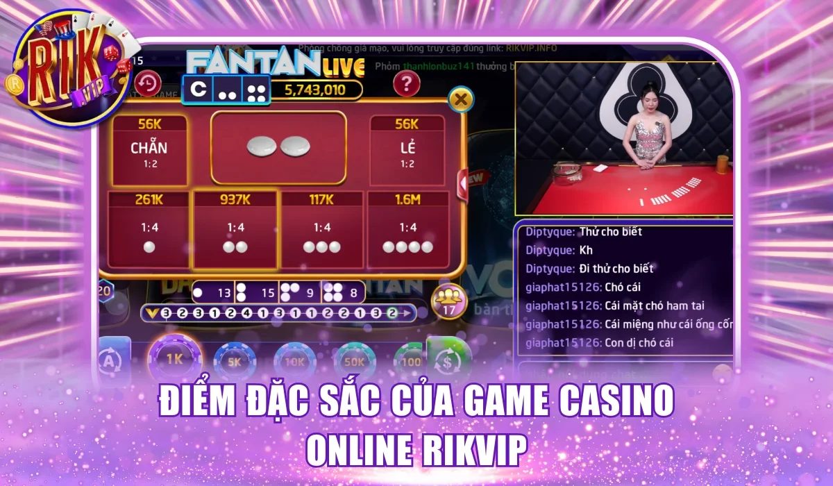 Điểm đặc sắc của game casino online Rikvip